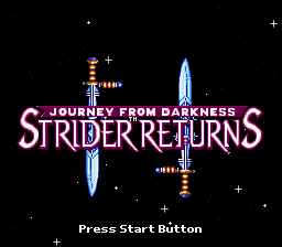 Strider title screen for Sega Mega Drive